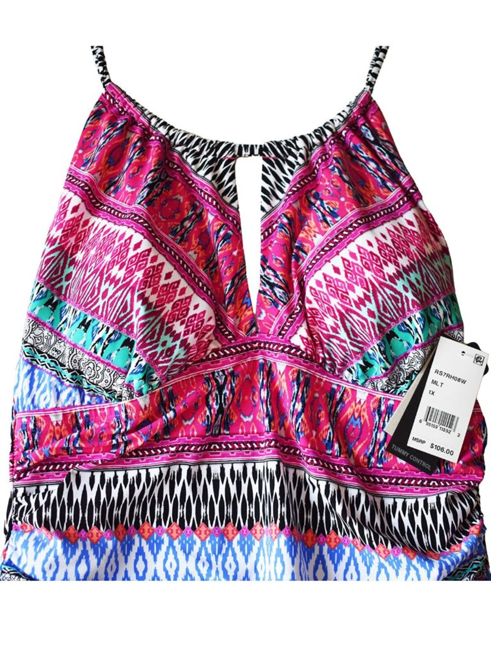 Kenneth Cole Women's Swimsuit Riviera High Neck One Piece Tummy Control Size 1X - Picture 5 of 7